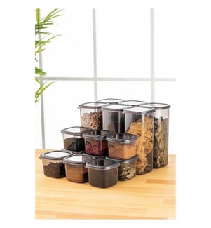 Aufbewahrungsboxen-Set, 15-teilig, , Anthrazit, 100% Kunststoff