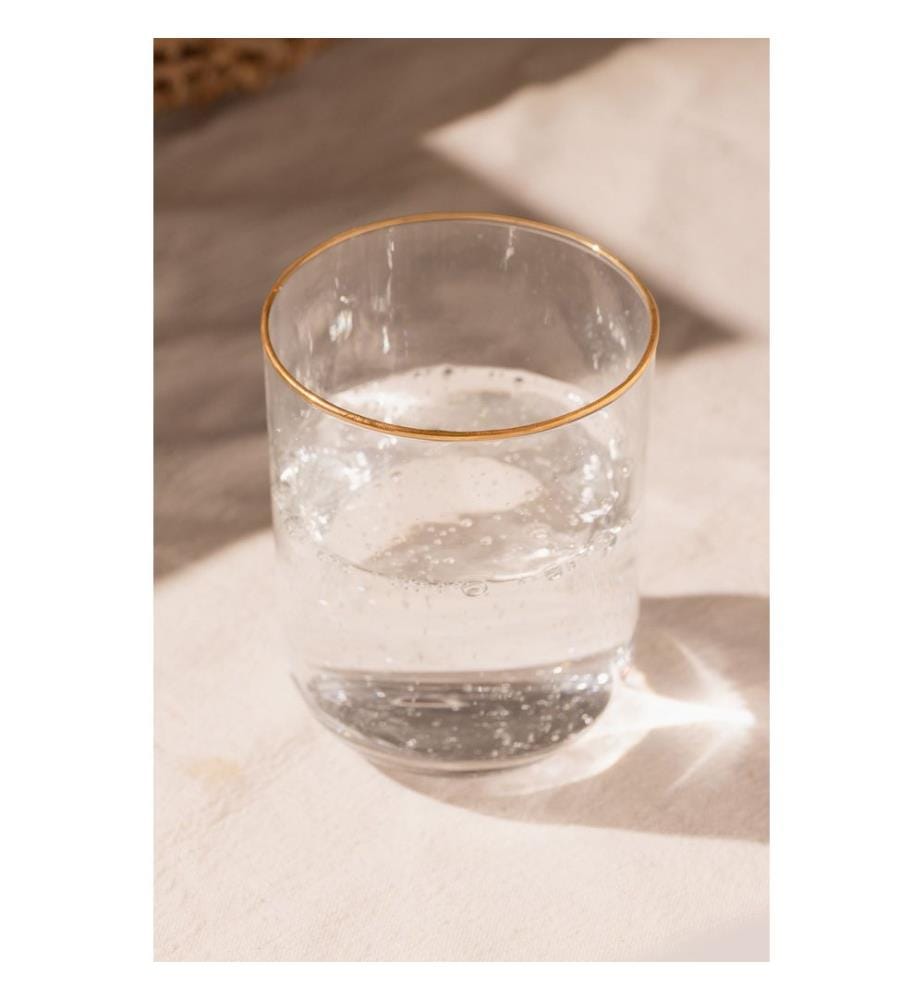 Set di bicchieri, 4 pezzi, oro, trasparente, 100% VETRO