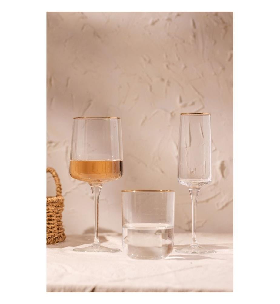 Set di bicchieri, 4 pezzi, oro, trasparente, 100% VETRO