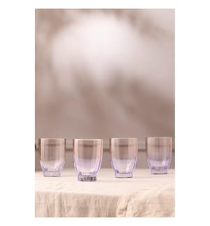 Ensemble de verres, 4 pièces, violet, 100 % VERRE