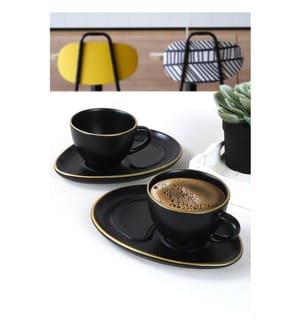 Schwarz, Kaffeetassen, Keramik