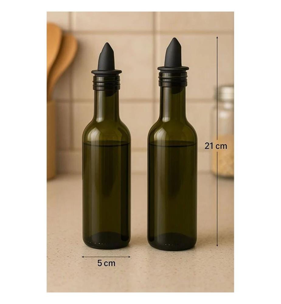 Set di dosatori per olio, 2 pezzi, trasparente, 100% VETRO