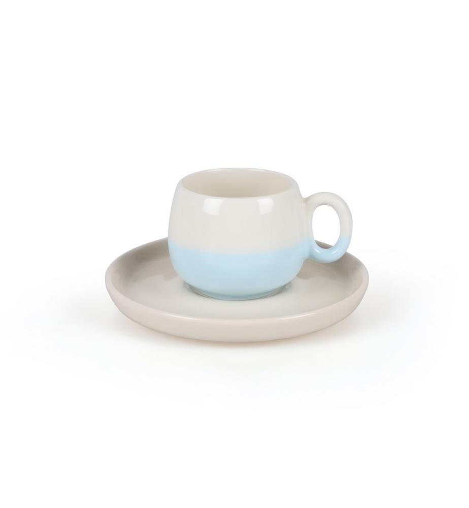 Coffee Cup Set, 4 Pieces, Blue, Ceramic, Handmade