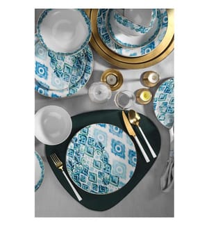 Dinner Set, 24 Pieces, Multicolor, 100% PORCELAIN