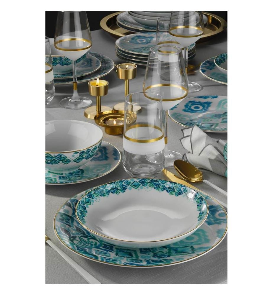 Geschirrset, 24-teilig, mehrfarbig, 100 % PORZELLAN