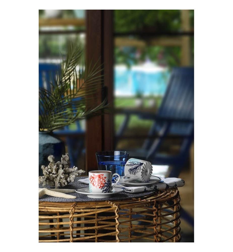 Kaffeetassenset, 4 Stück, mehrfarbig, 100% Porcelain