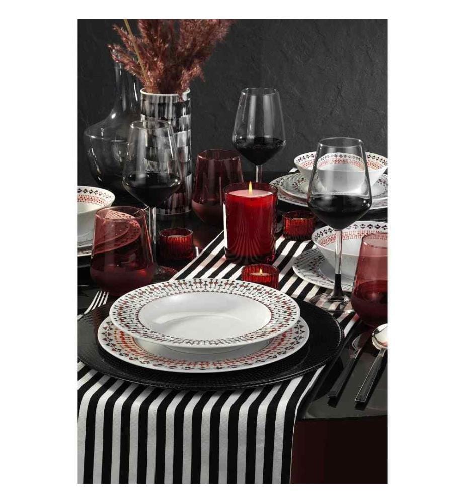 Dinner Set, 24 Pieces, Multicolor, Porcelain
