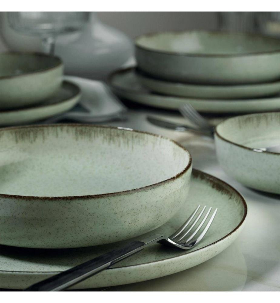Dinner Set, 18 Pieces, Green, Porcelain