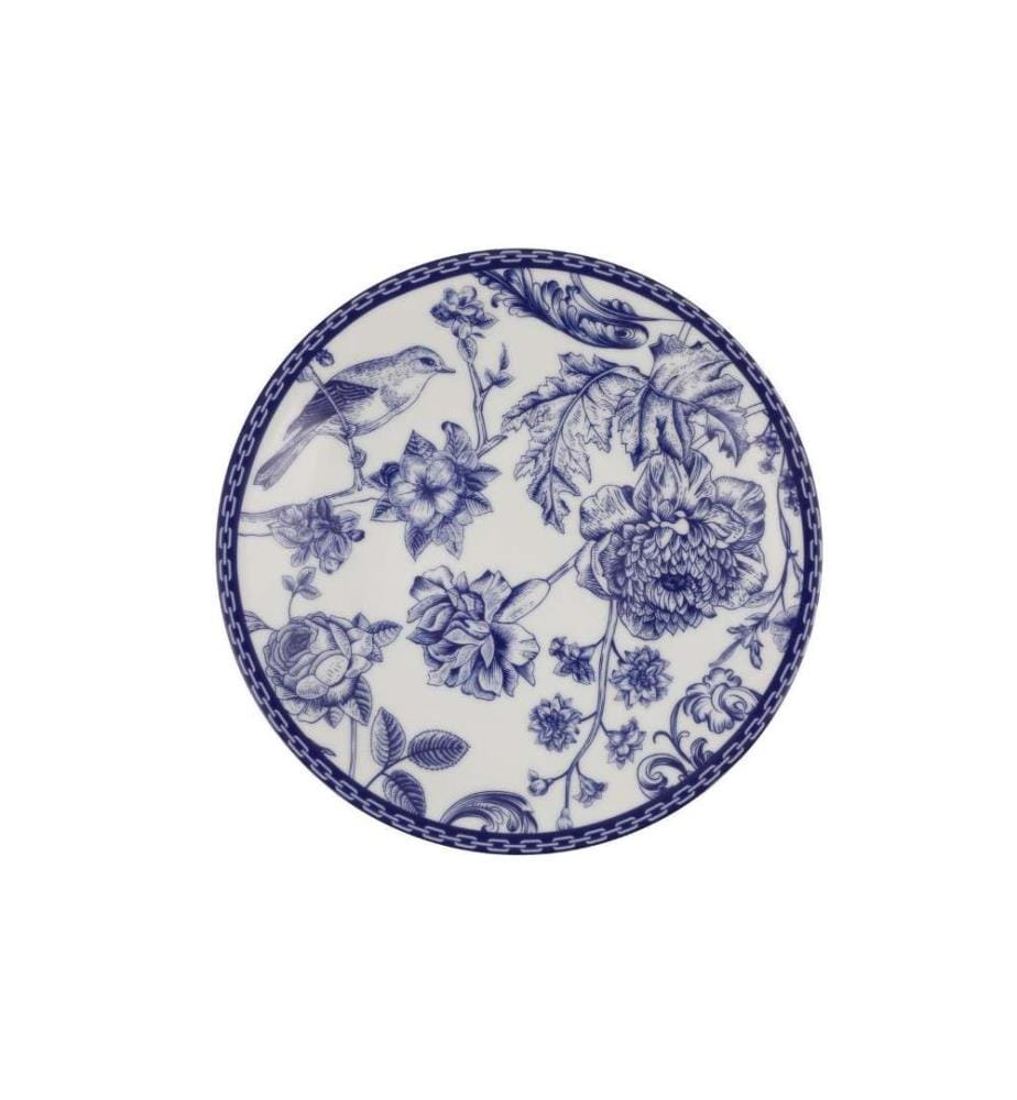 Dinner Set, 18 Pieces, White Blue, Porcelain