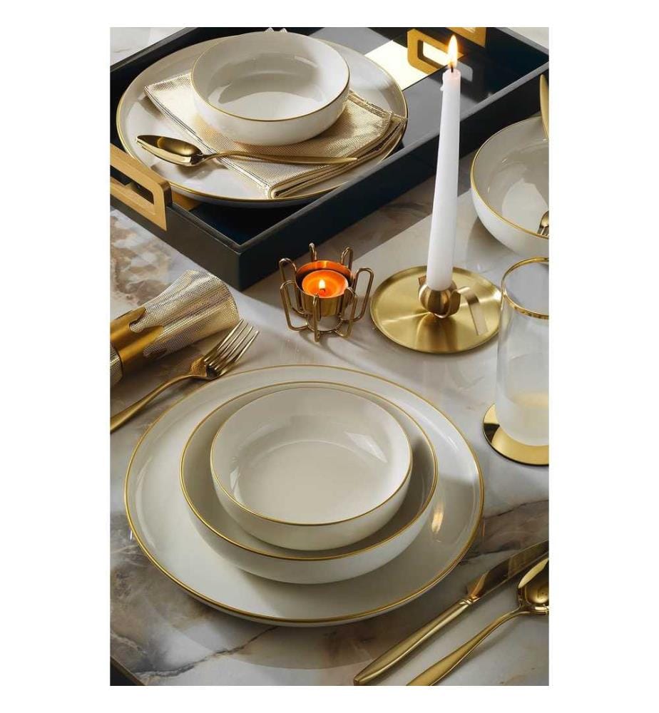 Dinner Set, 18 Pieces, Multicolor, 100% Porcelain