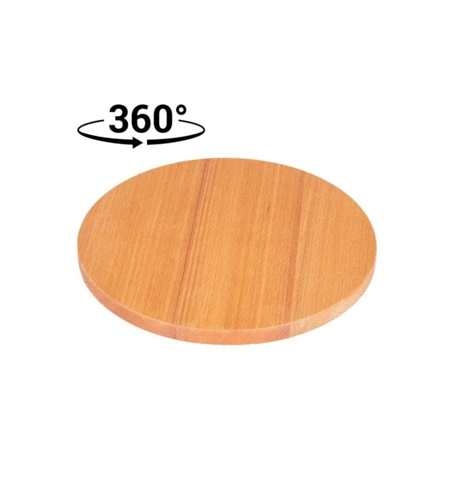 Serving Tray, Natural, Wooden, Turntable