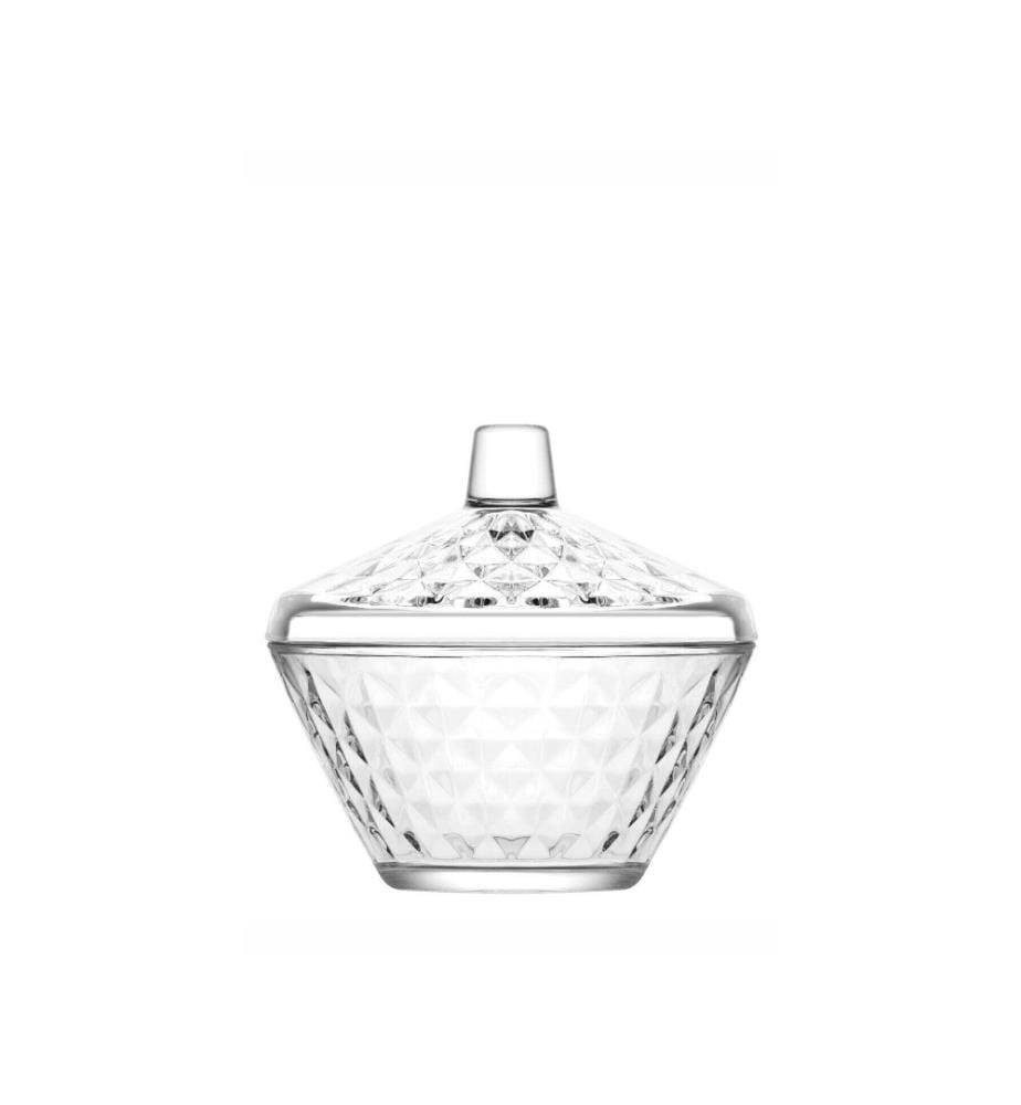 Zuckerdose, transparent, Glas