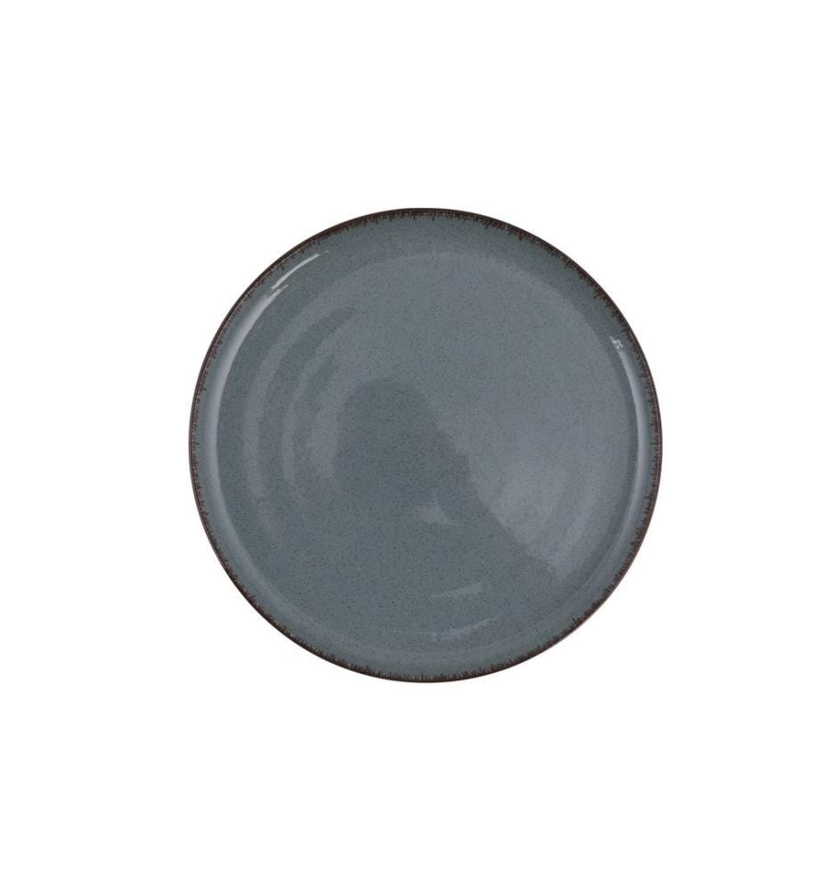 Service Plate Set, 4 Pieces, Blue, 100% Porcelain