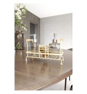 Dispenser di sapone, beige, 100% metallo