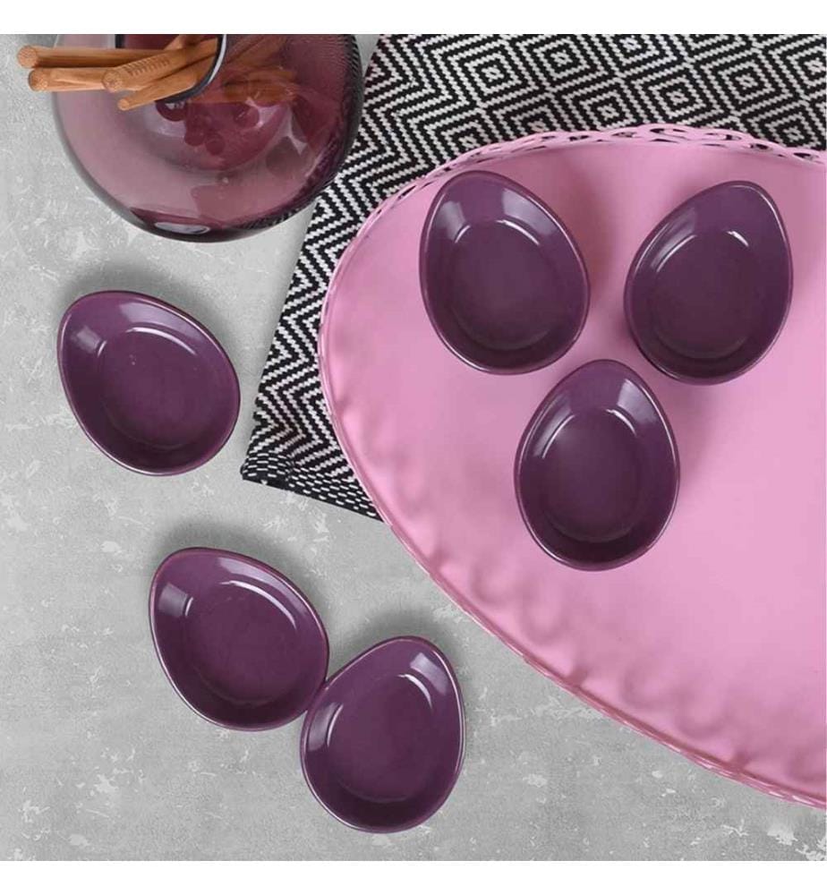 Sauce Plate Set, Purple, Ceramic