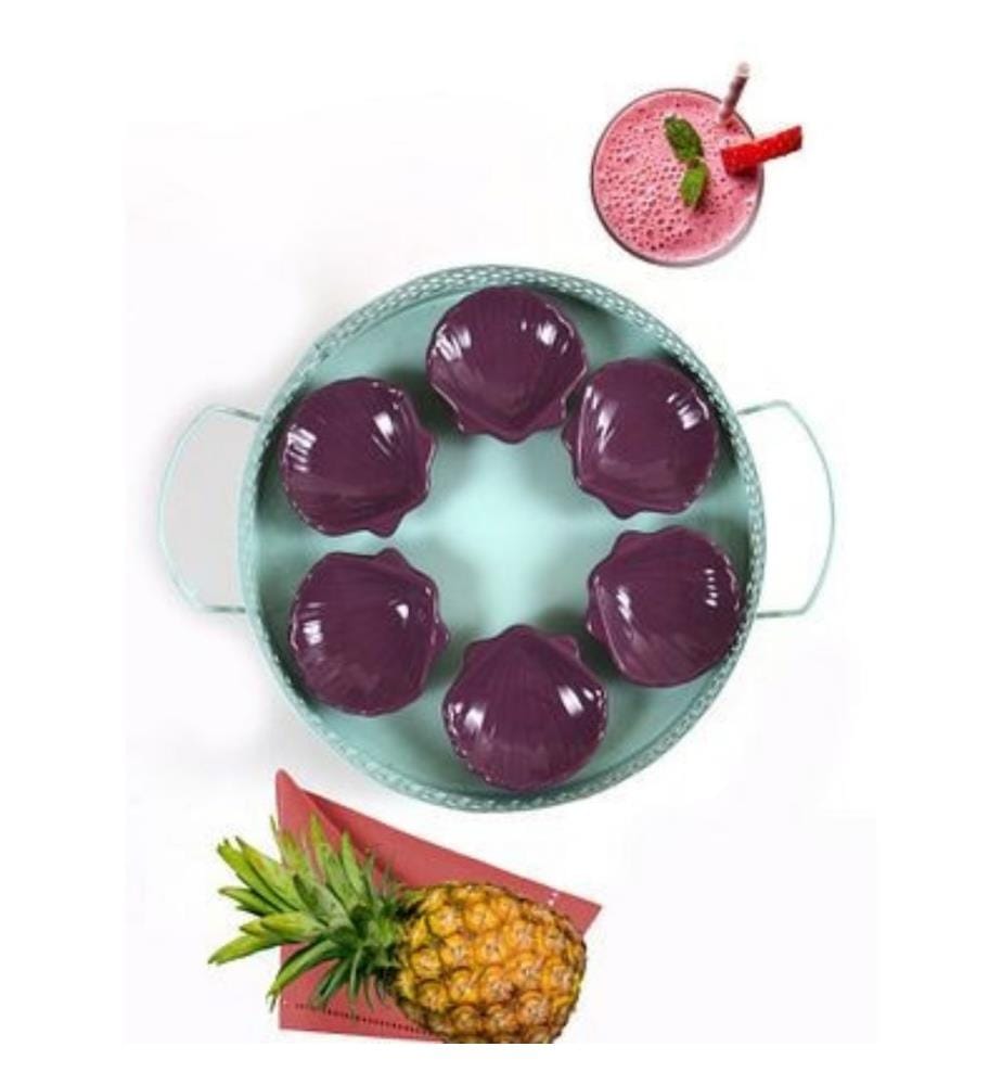 Sauce Plate Set, Purple, Ceramic