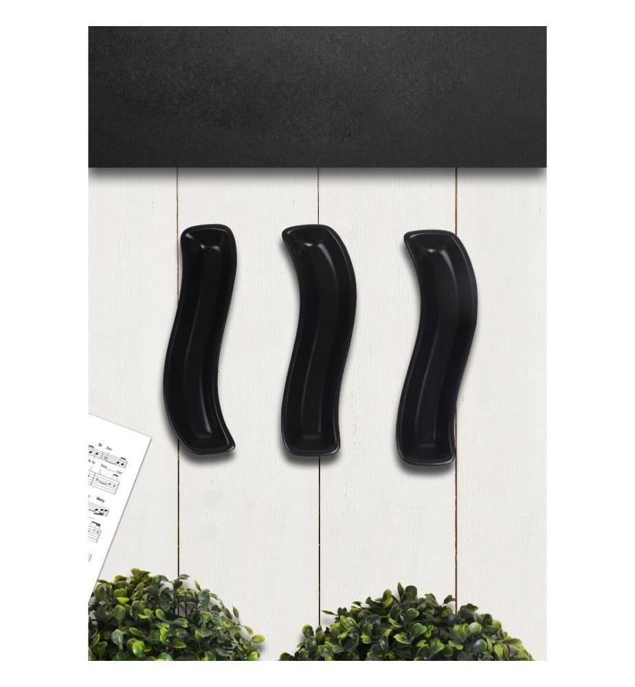 Plate Set, 3 Pieces, Matte Black, Ceramic
