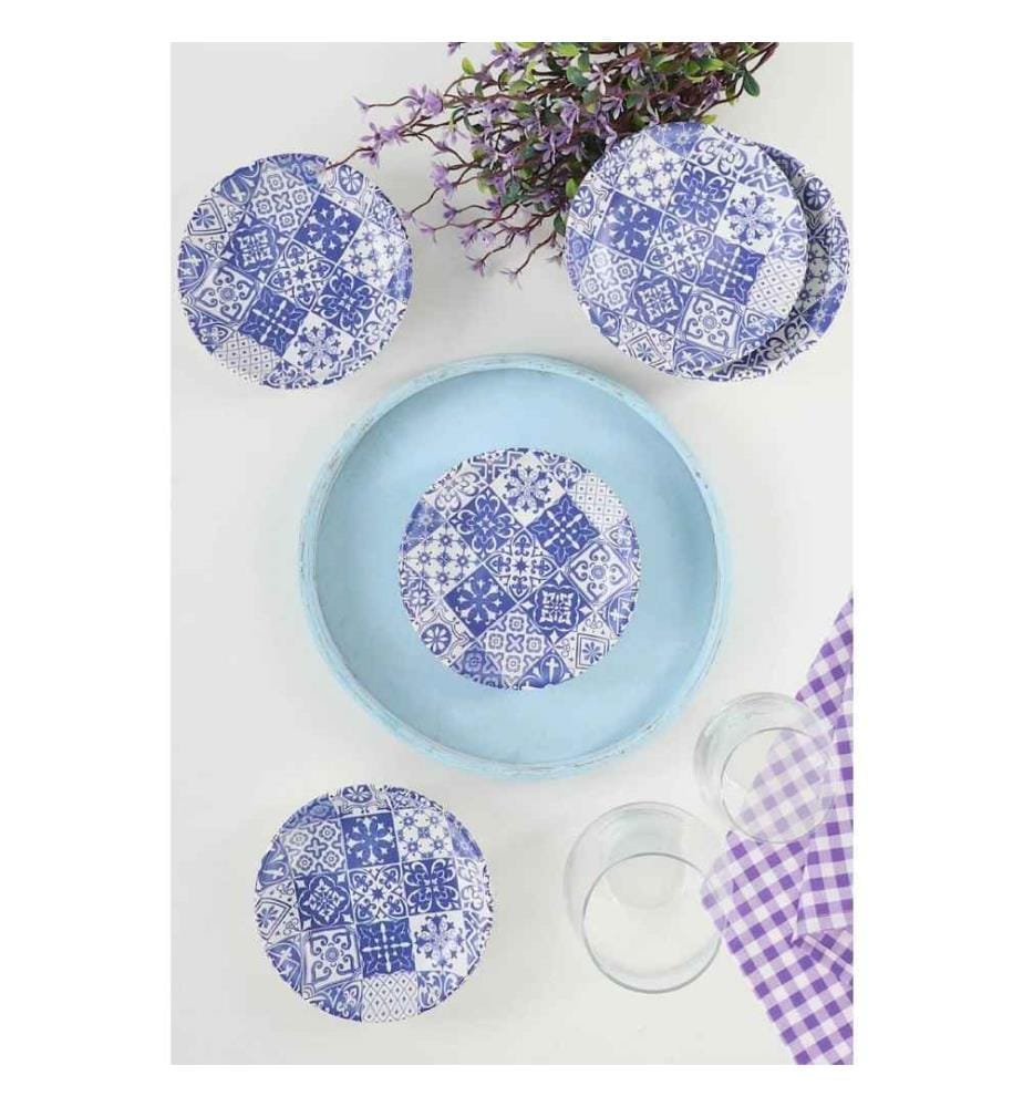 Sauce Plate Set, White, Dark Blue, Ceramic