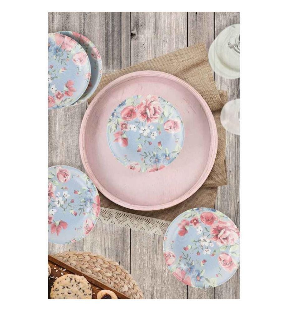 Bowl Set, 6 Pieces, Blue, Pink, White, Green, Ceramic