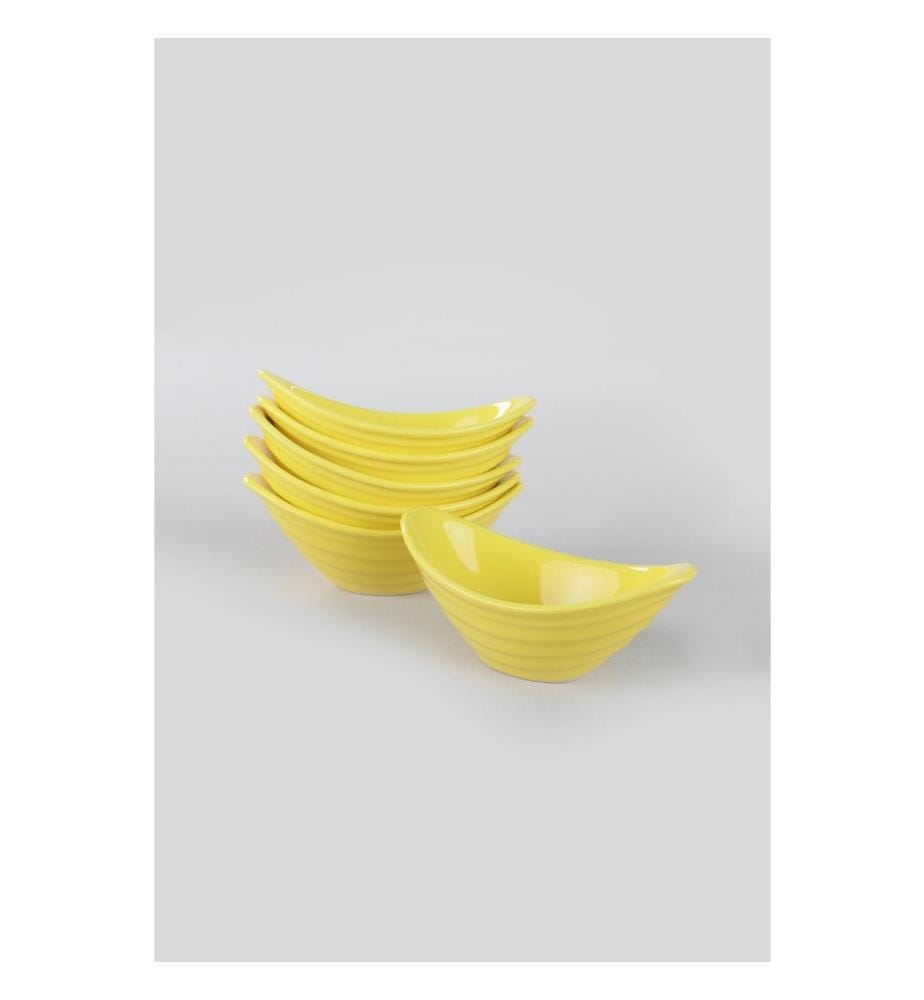 Bowl Set, 6 Pieces, Yellow, Ceramic