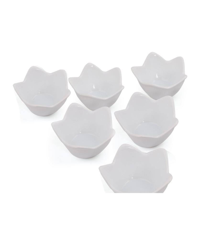 Bowl Set, 6 Pieces, White, Ceramic