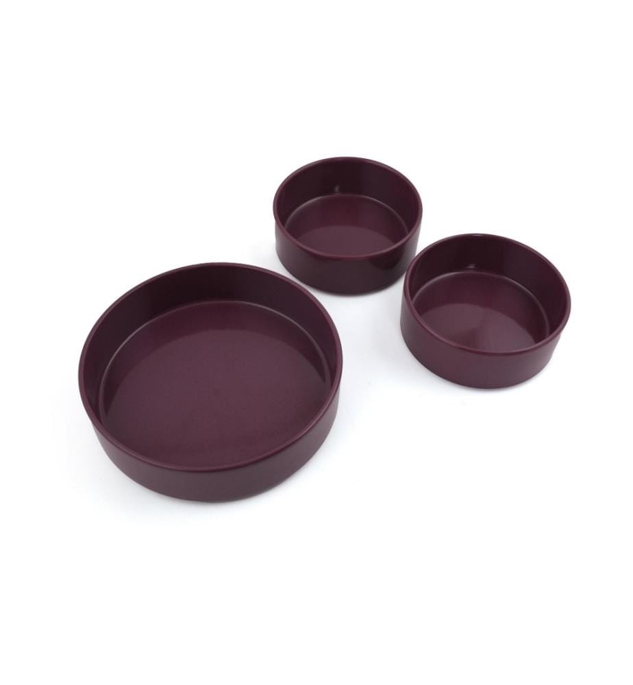 Bowl Set, 3 Pieces, Purple, Ceramic, Does Not ABSorb Water