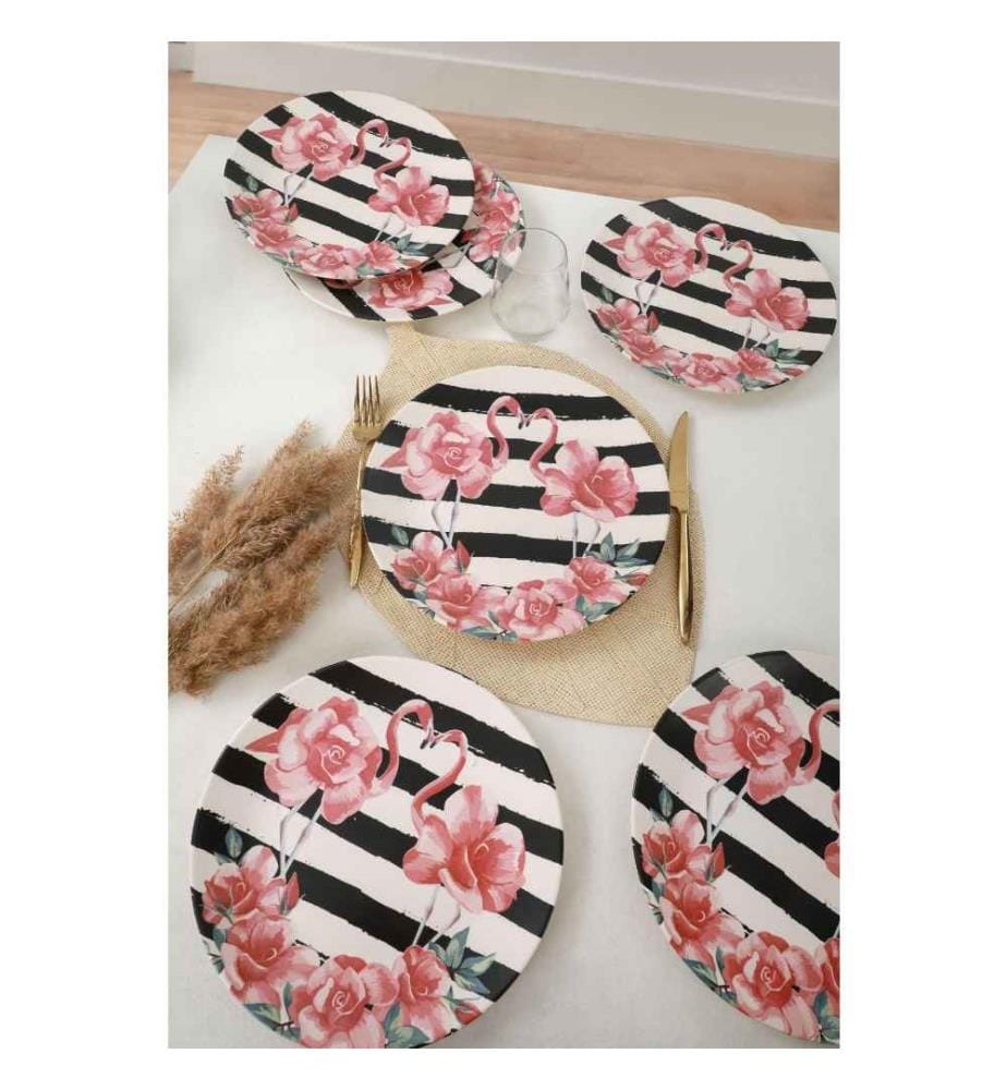 Service Plate Set, 6 Pieces, Multicolor, Ceramic, Does Not ABSorb Water