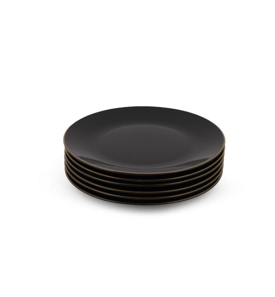Servierteller-Set, 6-teilig, schwarz, Keramik, wasserabweisend