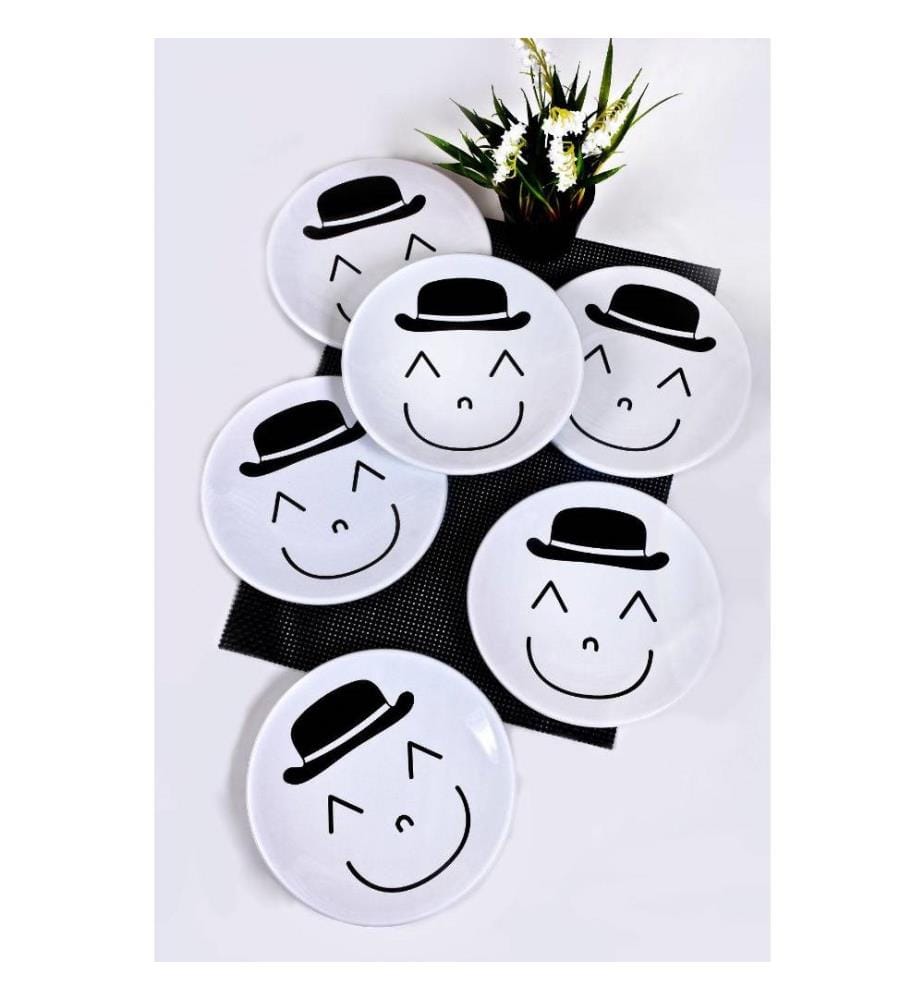 Dessert Plate Set, 6 Pieces, White, Ceramic, Does Not Absorb Water