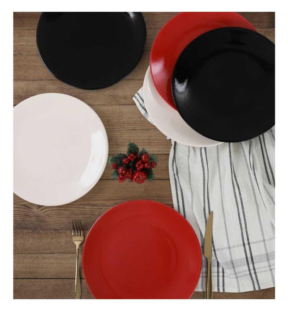 Service Plate Set, 6 Pieces, Multicolor, Ceramic, Does Not ABSorb Water