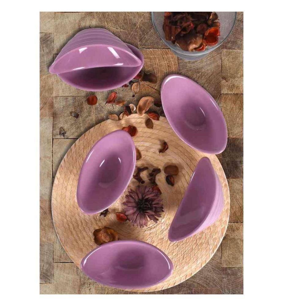 Bowl Set, 6 Pieces, Purple, Ceramic, Does Not ABSorb Water