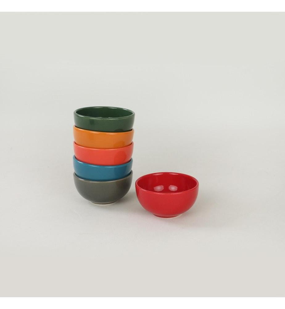 Bowl Set, 6 Pieces, Multicolor, Ceramic, Does Not ABSorb Water