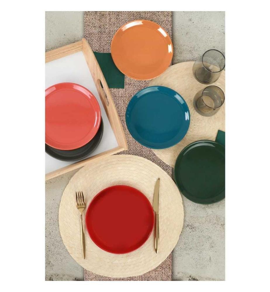 Dessert Plate Set, 6 Pieces, Multicolor, Ceramic, Does Not ABSorb Water