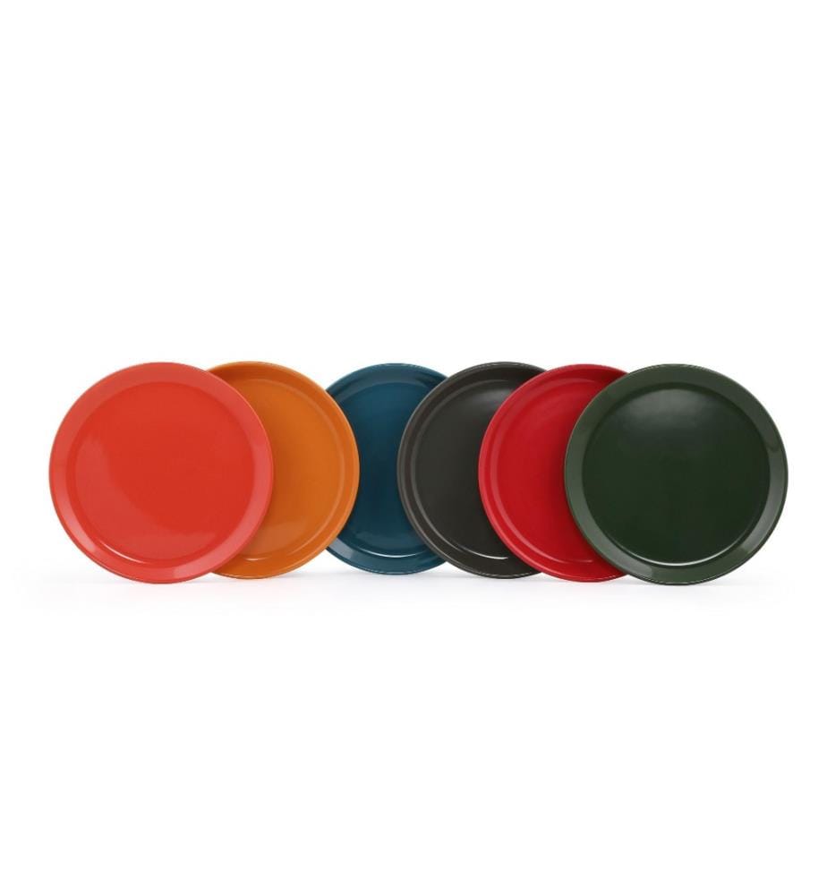 Dessert Plate Set, 6 Pieces, Multicolor, Ceramic, Does Not ABSorb Water