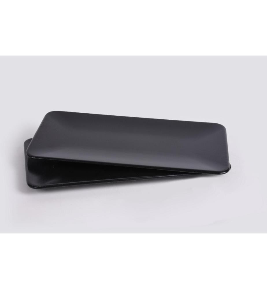 Platter Set, 2 Pieces, Black, Ceramic Stoneware, Does Not ABSorb Water