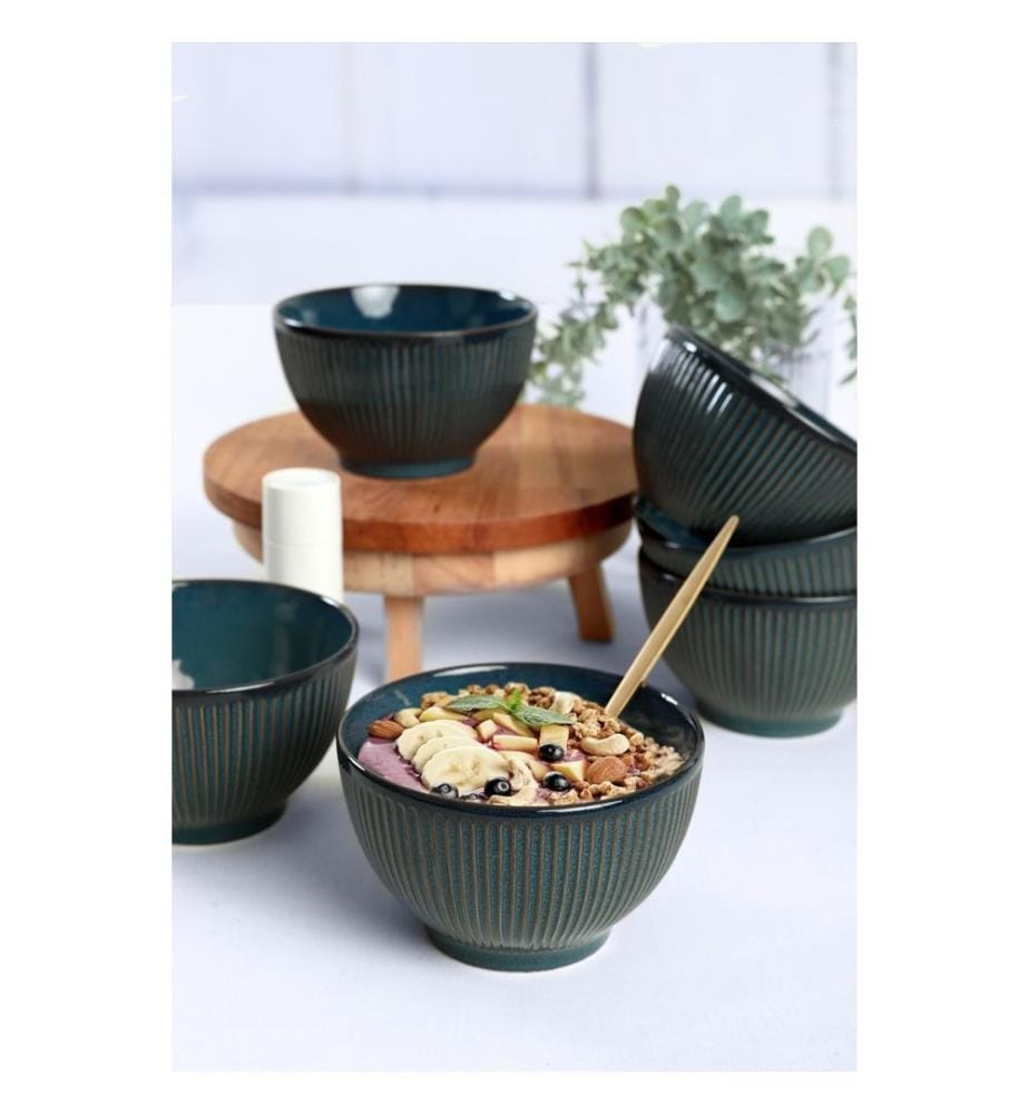 Ceramic Bowl Set, 6 Pieces, Multicolor, 100% Ceramic