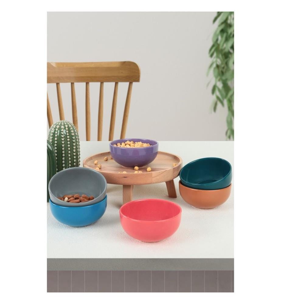 Ceramic Bowl Set, 6 Pieces, Multicolor, 100% Ceramic