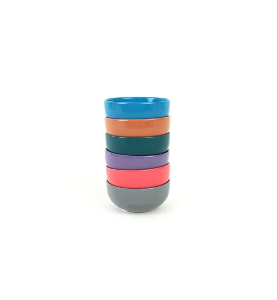 Ceramic Bowl Set, 6 Pieces, Multicolor, 100% Ceramic