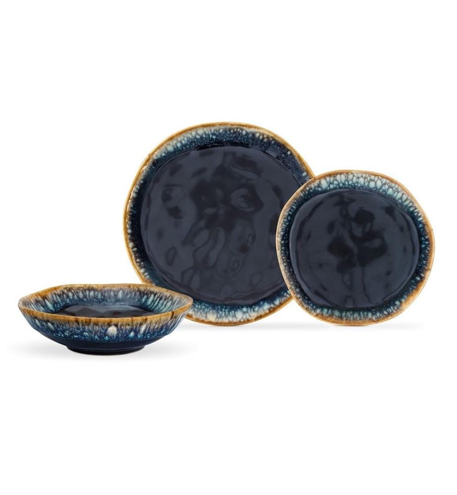 Dinner Set, 18 Pieces, Brown, 100% Ceramic Stoneware
