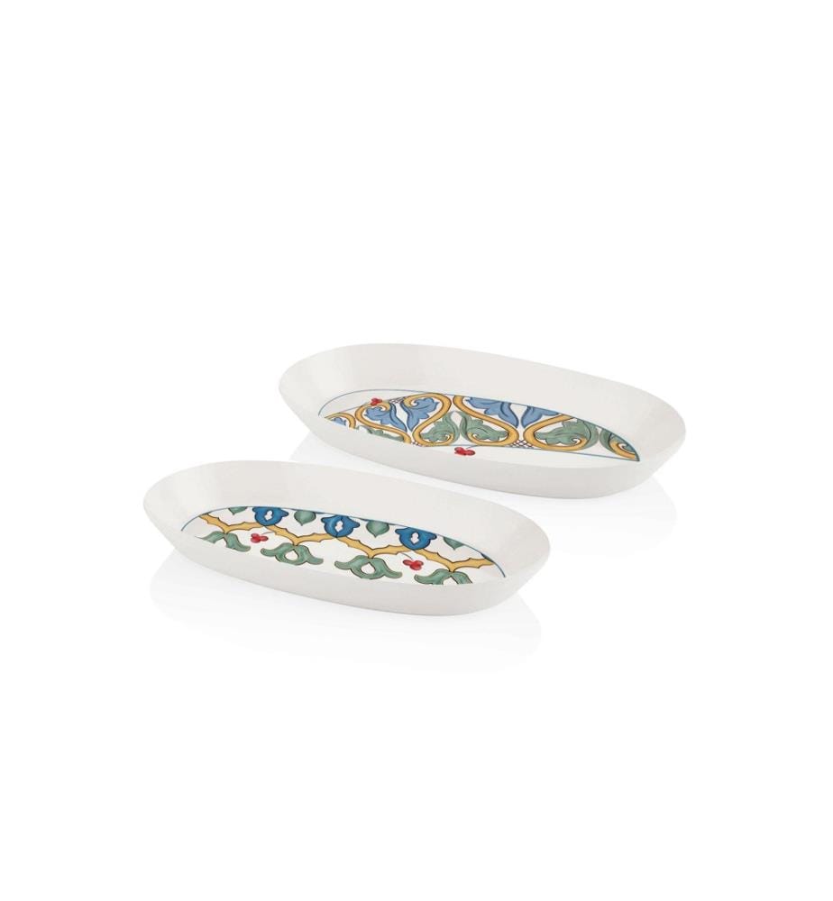 Servierteller-Set, 2-teilig, Grau