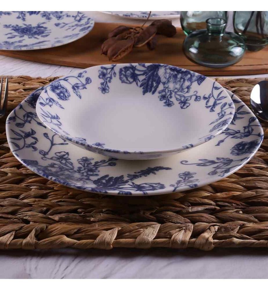 Dinner Set, 24 Pieces, Multicolor, 100% Porcelain