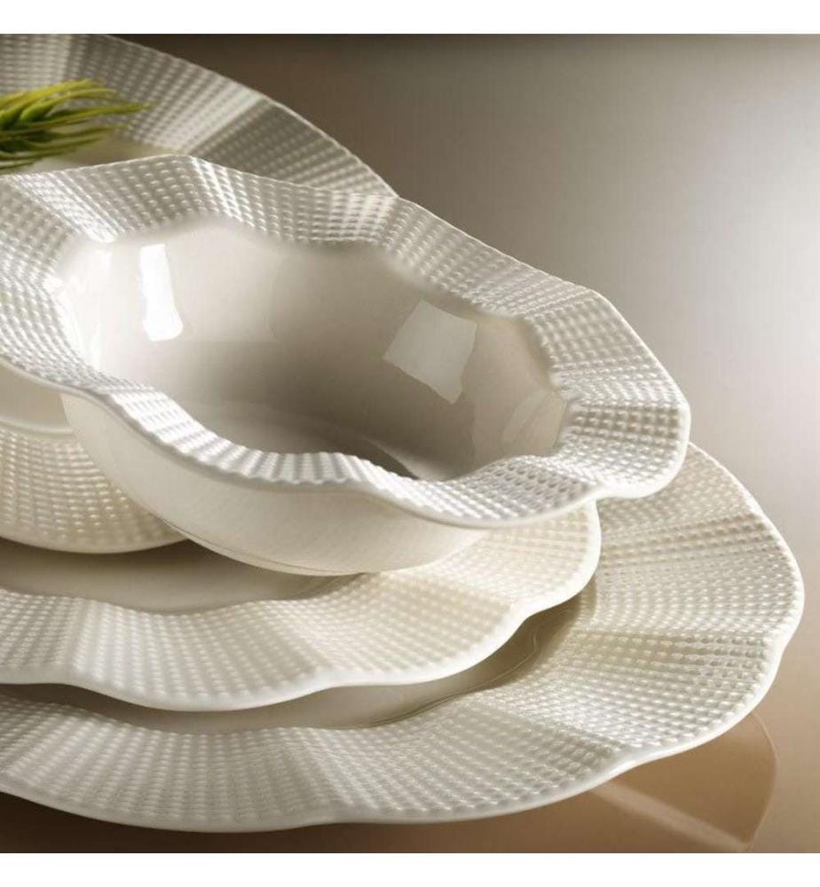 Dinner Set, 24 Pieces, Cream, Porcelain