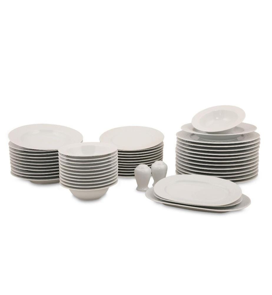 Dinner Set, 53 Pieces, White, Porcelain