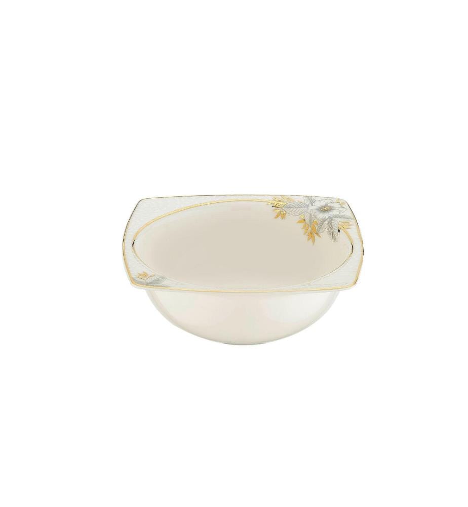 Dinner Set, 68 Pieces, Black, Gold, White, Bone China