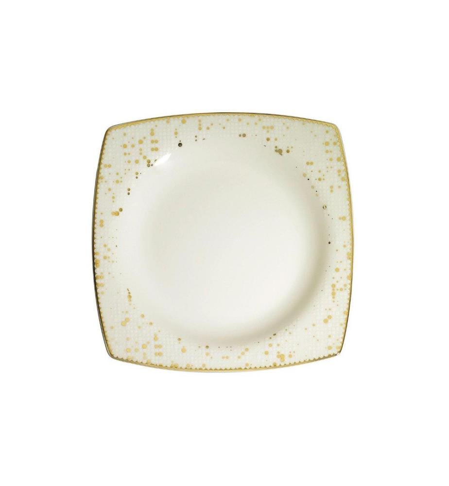 Dinner Set, 68 Pieces, Gold, White, Bone China