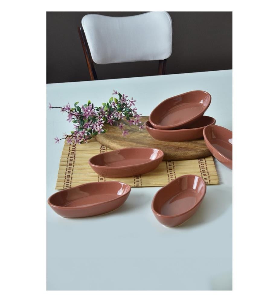 Appetizer Bowl Set, 6 Pieces, Brown, 100% Ceramic, Antibacterial