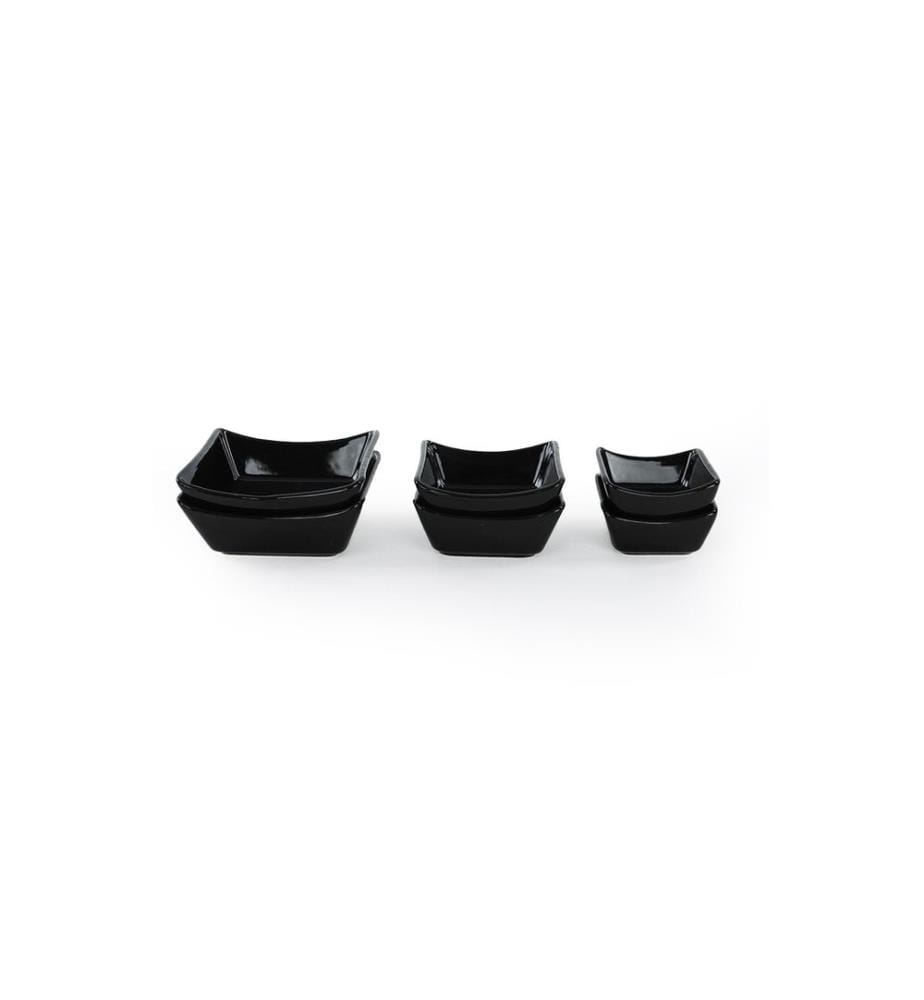 Sauce Plate Set, Black, Ceramic