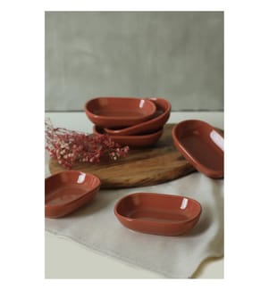Servierplatten-Set, 6-teilig, braun, 100 % Keramik, antibakteriell
