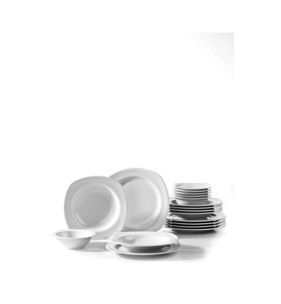 Dinner Set, 18 Pieces, White, 100% Porcelain