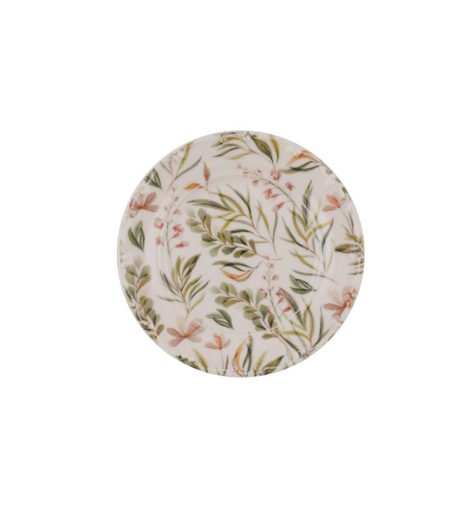 Service de table, 30 pièces, blanc, jaune, vert, 100% porcelaine
